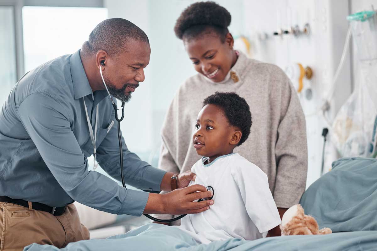 Family doctor providing care to a small business employee